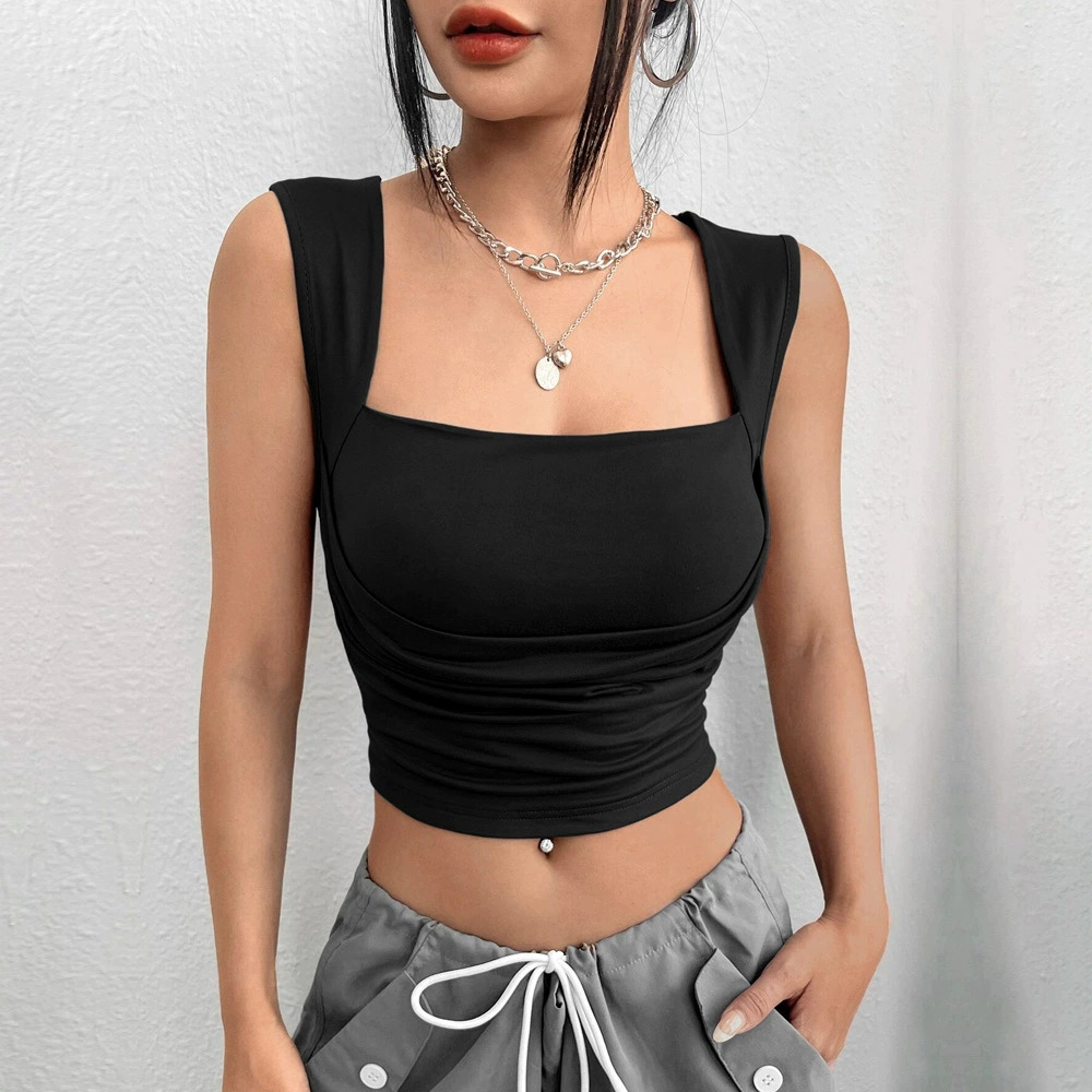 ZARA Slim Fit Cropped Solid Color Sexy Strapless Top